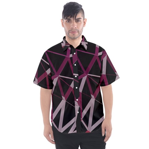 3d Lovely Geo Lines Iii Men s Short Sleeve Shirt by Uniqued