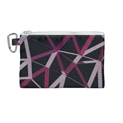 3d Lovely Geo Lines Iii Canvas Cosmetic Bag (medium)