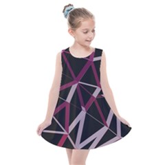 3d Lovely Geo Lines Iii Kids  Summer Dress