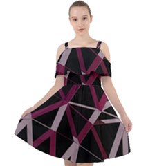 3d Lovely Geo Lines Iii Cut Out Shoulders Chiffon Dress by Uniqued