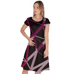 3d Lovely Geo Lines Iii Classic Short Sleeve Dress