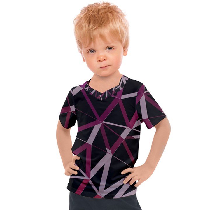 3d Lovely Geo Lines Iii Kids  Sports Tee