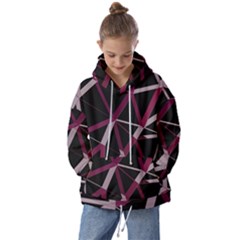 3d Lovely Geo Lines Iii Kids  Oversized Hoodie