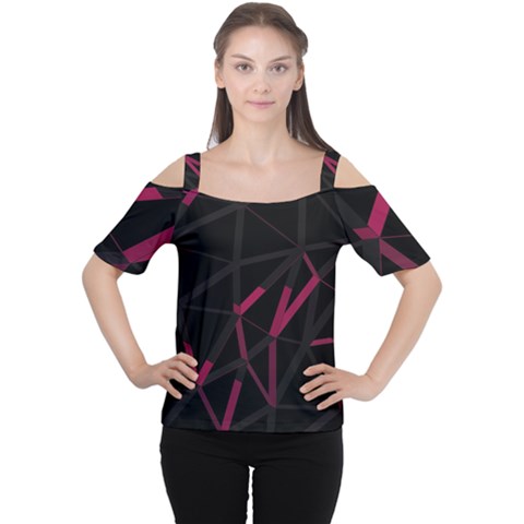 3d Lovely Geo Lines Viii Cutout Shoulder Tee by Uniqued