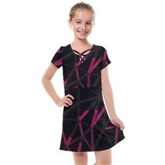 3d Lovely Geo Lines Viii Kids  Cross Web Dress by Uniqued