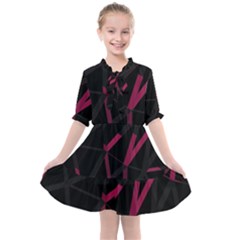 3d Lovely Geo Lines Viii Kids  All Frills Chiffon Dress by Uniqued