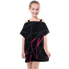 3d Lovely Geo Lines Viii Kids  One Piece Chiffon Dress by Uniqued