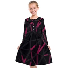 3d Lovely Geo Lines Viii Kids  Midi Sailor Dress by Uniqued