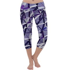 3d Lovely Geo Lines Ix Capri Yoga Leggings by Uniqued