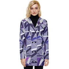 3d Lovely Geo Lines Ix Button Up Hooded Coat  by Uniqued