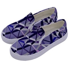 3d Lovely Geo Lines Ix Kids  Canvas Slip Ons by Uniqued