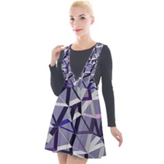 3d Lovely Geo Lines Ix Plunge Pinafore Velour Dress by Uniqued