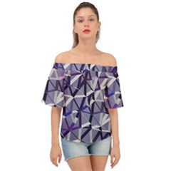 3d Lovely Geo Lines Ix Off Shoulder Short Sleeve Top by Uniqued