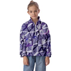 3d Lovely Geo Lines Ix Kids  Half Zip Hoodie