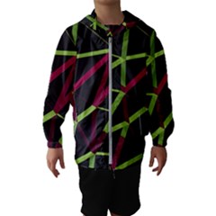 3d Lovely Geo Lines X Kids  Hooded Windbreaker by Uniqued