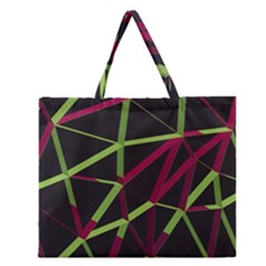 3d Lovely Geo Lines X Zipper Large Tote Bag by Uniqued