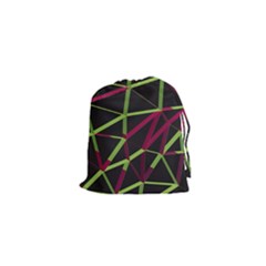 3d Lovely Geo Lines X Drawstring Pouch (xs) by Uniqued