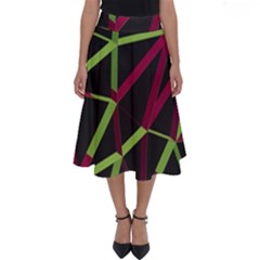 3d Lovely Geo Lines X Perfect Length Midi Skirt by Uniqued