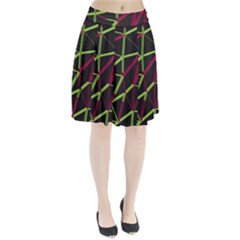 3d Lovely Geo Lines X Pleated Skirt by Uniqued