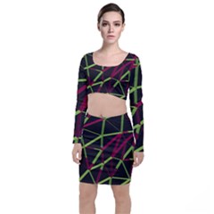 3d Lovely Geo Lines X Top And Skirt Sets by Uniqued