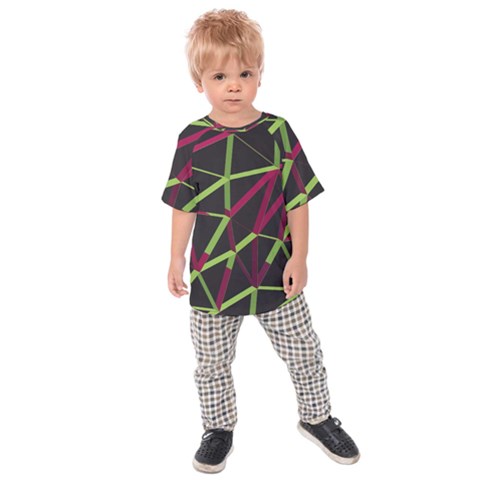 3d Lovely Geo Lines X Kids  Raglan Tee by Uniqued