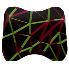 3d Lovely Geo Lines X Velour Head Support Cushion by Uniqued