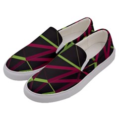 3d Lovely Geo Lines X Men s Canvas Slip Ons by Uniqued