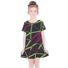 3d Lovely Geo Lines X Kids  Simple Cotton Dress by Uniqued