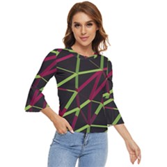 3d Lovely Geo Lines X Bell Sleeve Top