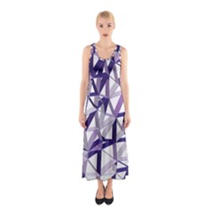 3d Lovely Geo Lines X Sleeveless Maxi Dress by Uniqued