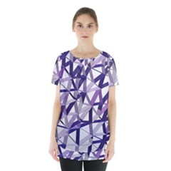 3d Lovely Geo Lines X Skirt Hem Sports Top by Uniqued