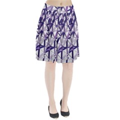 3d Lovely Geo Lines X Pleated Skirt by Uniqued