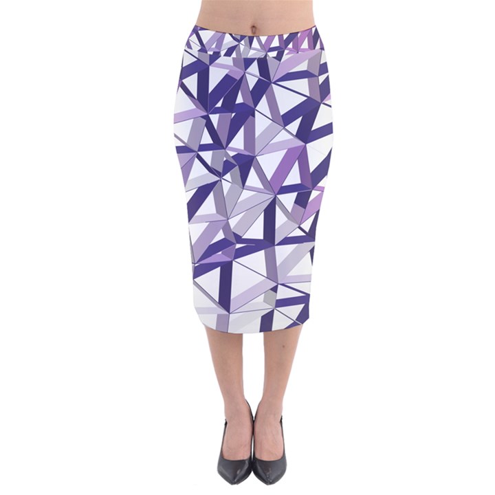 3D Lovely GEO Lines X Velvet Midi Pencil Skirt