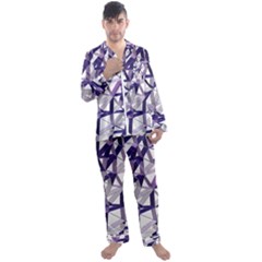 3d Lovely Geo Lines X Men s Long Sleeve Satin Pajamas Set by Uniqued