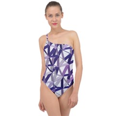 3d Lovely Geo Lines X Classic One Shoulder Swimsuit by Uniqued