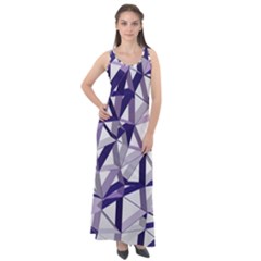 3d Lovely Geo Lines X Sleeveless Velour Maxi Dress by Uniqued