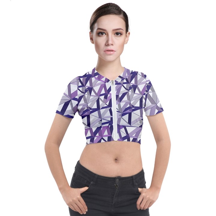 3D Lovely GEO Lines X Short Sleeve Cropped Jacket