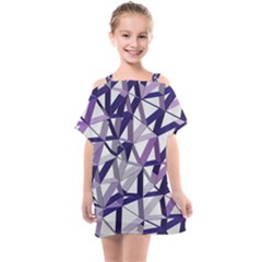 3d Lovely Geo Lines X Kids  One Piece Chiffon Dress by Uniqued