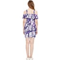 3D Lovely GEO Lines X Shoulder Frill Bodycon Summer Dress View2