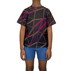 3d Lovely Geo Lines Xi Kids  Short Sleeve Swimwear by Uniqued