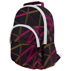 3d Lovely Geo Lines Xi Rounded Multi Pocket Backpack by Uniqued