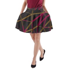 3d Lovely Geo Lines Xi A-line Pocket Skirt by Uniqued