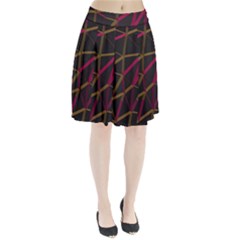 3d Lovely Geo Lines Xi Pleated Skirt by Uniqued