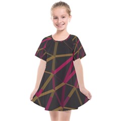 3d Lovely Geo Lines Xi Kids  Smock Dress by Uniqued