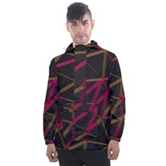 3d Lovely Geo Lines Xi Men s Front Pocket Pullover Windbreaker