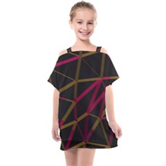 3d Lovely Geo Lines Xi Kids  One Piece Chiffon Dress by Uniqued