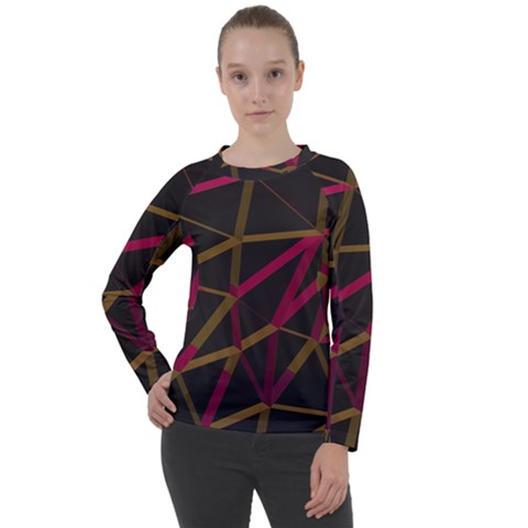 3d Lovely Geo Lines Xi Women s Long Sleeve Raglan Tee by Uniqued