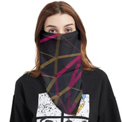 3d Lovely Geo Lines Xi Face Covering Bandana (triangle) by Uniqued