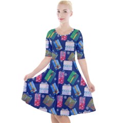 New Year Gifts Quarter Sleeve A-line Dress by SychEva