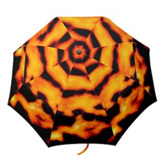 Orange Waves Abstract Series No2 Folding Umbrellas by DimitriosArt